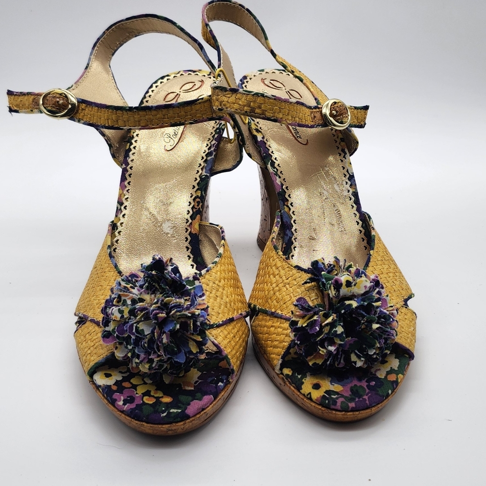 Poetic License Yellow and Floral Women's Heels